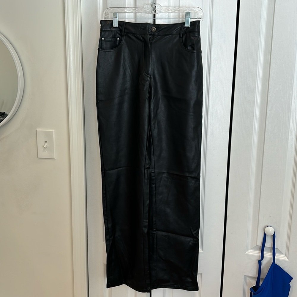 Black leather pants